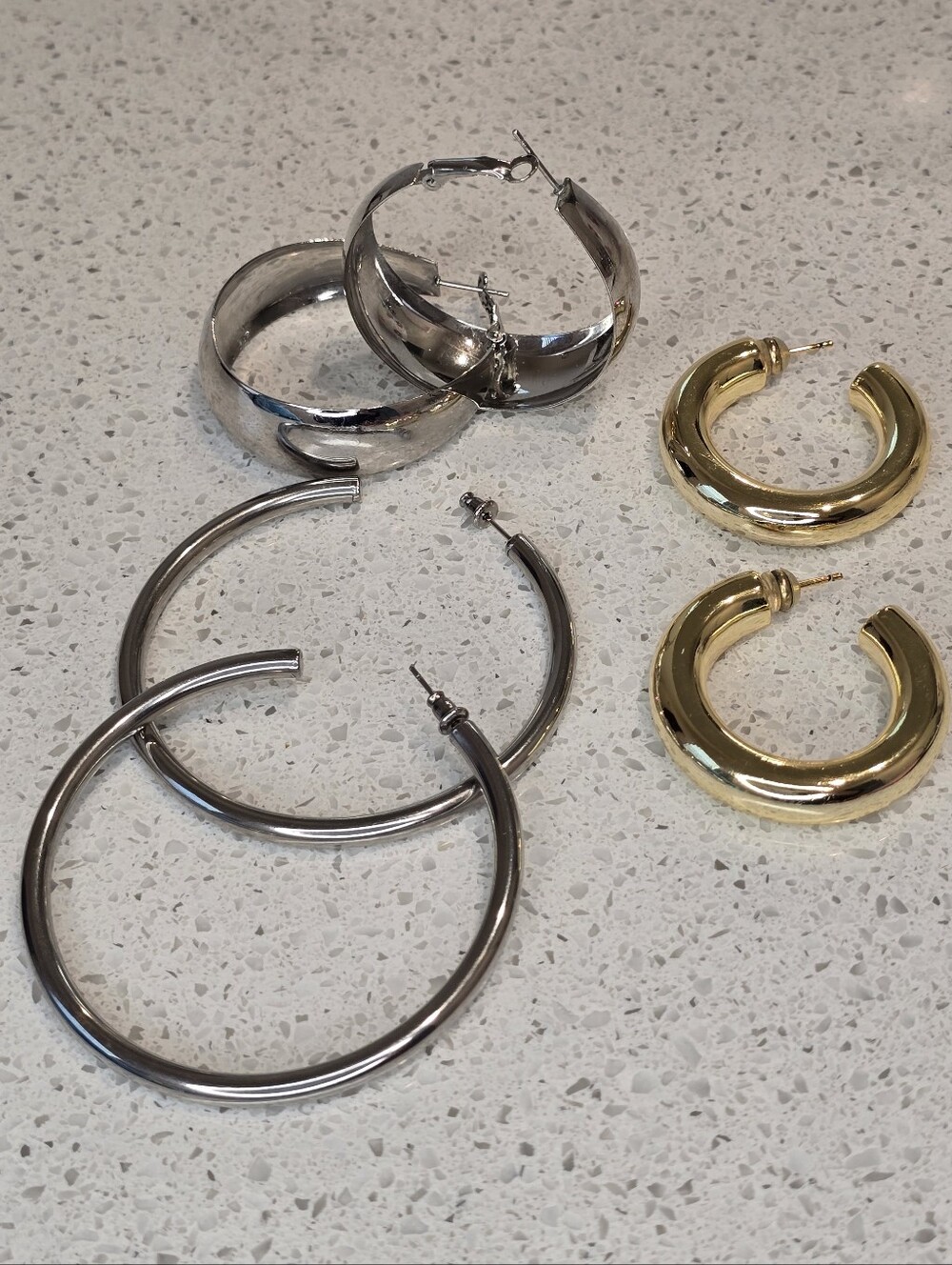 Mixed Metal Hoop Earring Set - Gold & Silver
